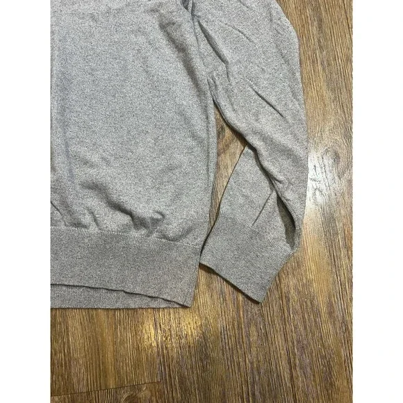 Banana Republic Mens Sweater Cashmere Silk Blend Medium Gray V-Neck Academia - Picture 4 of 7